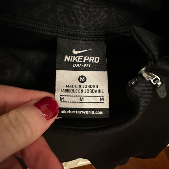 Nike Pro HyperWarm Vixen Top Women Black Snake Print Pullover Mock Neck Athletic - Picture 3 of 9